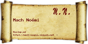 Mach Noémi névjegykártya